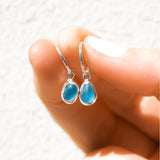 Blue Sea Glass Hoops