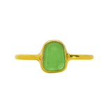 Green Sea Glass, Gold Vermeil - Size T