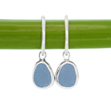 Blue Sea Glass Hoops