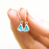 Blue Sea Glass Hoops