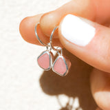 Pink Sea Glass Hoops