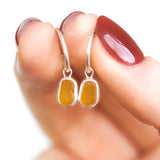 Yellow/Orange Sea Glass Hoops