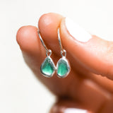 Green Sea Glass Hoops