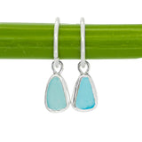 Blue Sea Glass Hoops