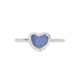 Purple/Blue Sea Glass Heart - Size M