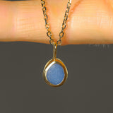 Blue Sea Glass Necklace - Gold Vermeil