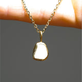 White Sea Glass Necklace - Gold Vermeil