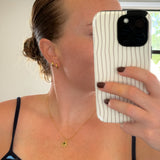 Green Sea Glass Flower Necklace -  Gold Vermeil