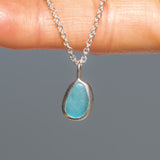 Blue Sea Glass Necklace