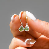 Green Sea Glass Hoops