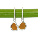 Amber Sea Glass Hoops