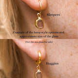 Yellow/Orange Sea Glass Hoops - Gold Vermeil