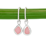 Pink Sea Glass Hoops