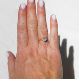 Purple/Blue Sea Glass Heart, Gold Vermeil - Size N