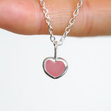 Pink Sea Glass Heart Necklace