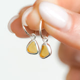 Yellow/Orange Sea Glass Hoops