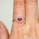 Red Sea Glass Heart - Size U