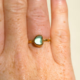 Green Sea Glass, Gold Vermeil - Size L