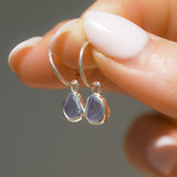 Purple Sea Glass Hoops