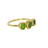 Green Sea Glass, Gold Vermeil - Size T
