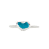 Blue Sea Glass Heart - Size L