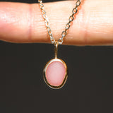 Pink Sea Glass Necklace - Gold Vermeil
