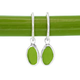 Green Sea Glass Hoops