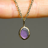 Purple Sea Glass Necklace - Gold Vermeil