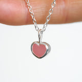 Pink Sea Glass Heart Necklace