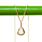 White Sea Glass Necklace - Gold Vermeil