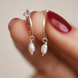 Classic Pearl Hoops - Sterling Silver