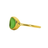 Green Sea Glass, Gold Vermeil - Size T