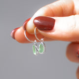 Green Sea Glass Hoops