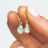Green Sea Glass Hoops