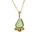 Green Sea Glass Necklace - Gold Vermeil