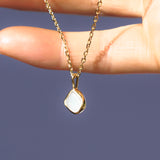 White Sea Glass Necklace - Gold Vermeil