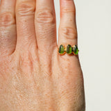 Green Sea Glass, Gold Vermeil - Size K 1/2