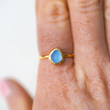 Purple/Blue Sea Glass, Gold Vermeil - Size P