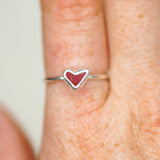 Red Sea Glass Heart - Size S