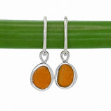Amber Sea Glass Hoops
