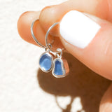 Purple/Blue Sea Glass Hoops