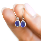 Blue Sea Glass Hoops