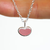 Pink Sea Glass Heart Necklace