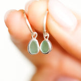 Green Sea Glass Hoops
