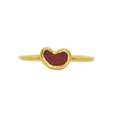 Red Sea Glass Heart, Gold Vermeil - Size T