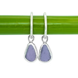 Purple Sea Glass Hoops