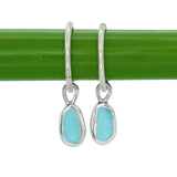 Blue Sea Glass Hoops