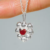 Red Sea Glass Heart Necklace