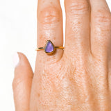 Purple Sea Glass, Gold Vermeil - Size T