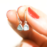 Light Blue Sea Glass Hoops